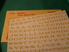 Champ Alphabet Decals #L-127 Express Deluxe Gold, 5/32"