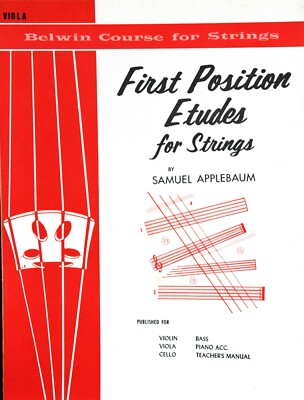 First Position Etudes for strings VIOLA by Samuel Applebaum