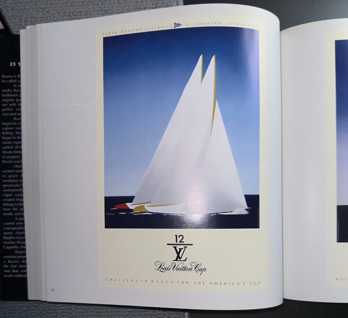 LOUIS VUITTON SERIES 1 販促ポスター VINTAGE ADVERTISING POSTER BY RAZZIA 1986 - LOUIS VUITTON CUP 1987