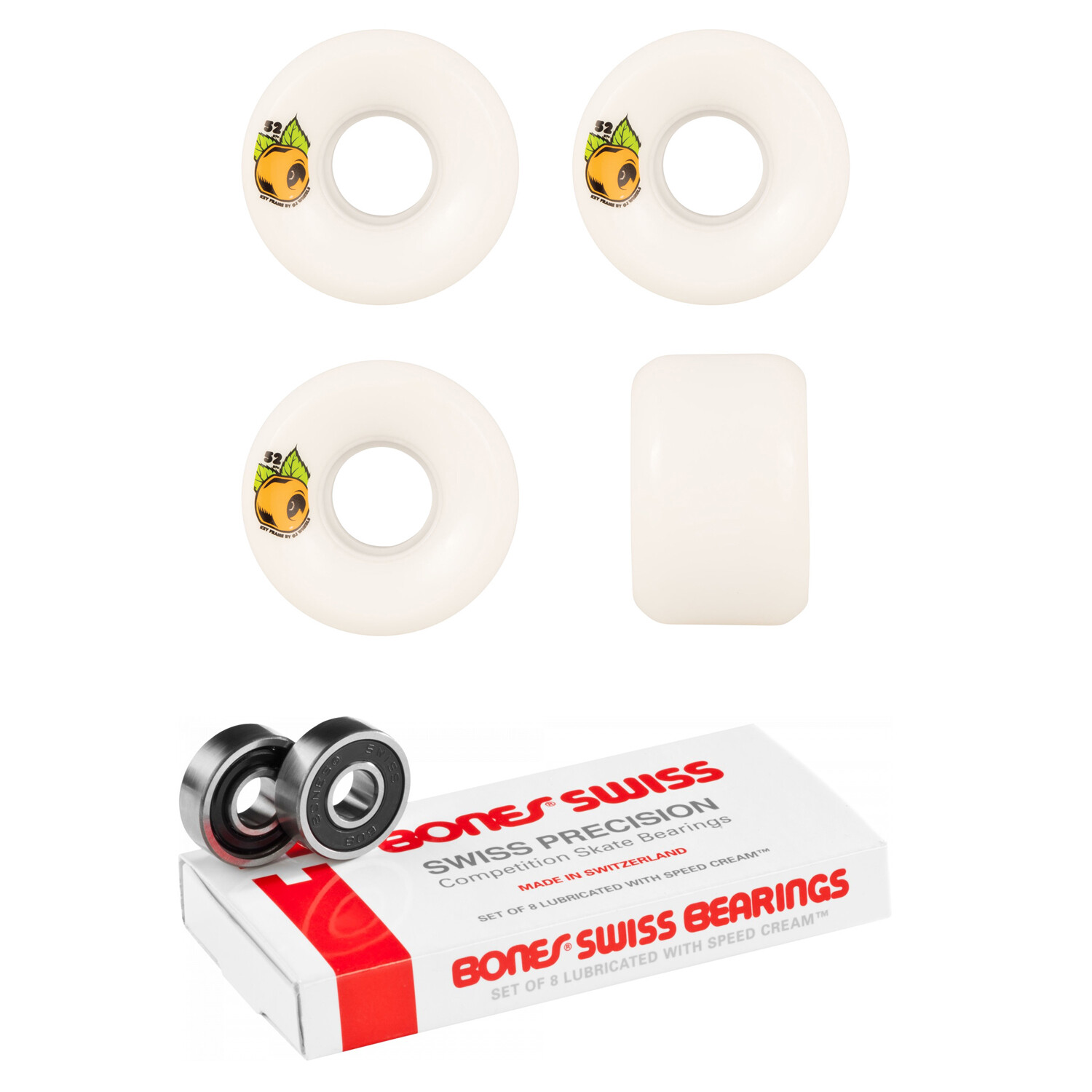 OJ III Skateboard Wheels 52mm Keyframe V2 with Bones Swiss B