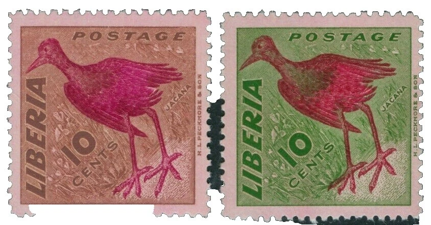 Franqueo de aves sellos de Liberia