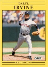 1991 Fleer Daryl Irvine #98b Boston Red Sox Jumbo Pack