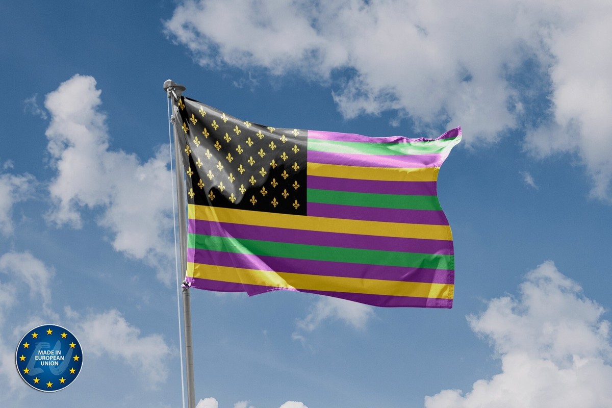 Mardi Gras USA Gras Flag | Unique Design, 3x5Ft/90x150cm | eBay