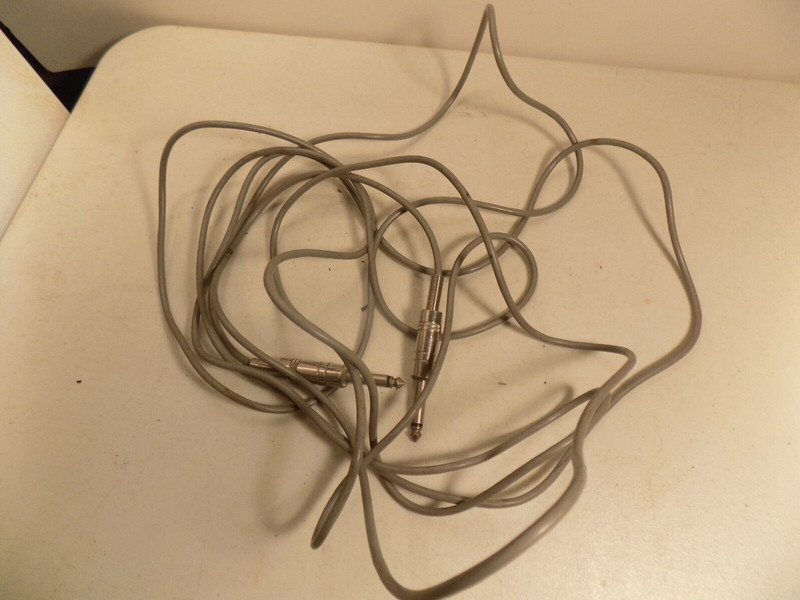 VINTAGE 1960's 70s JAPAN MADE ELECTRIC GUITAR COIL CORD GRAY 15 FT. CABLE AMP