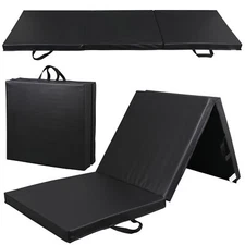6x2 Folding Gym Mat Exercise Mat 2" Thick Gymnastics Tumbling Mat for Yoga Black