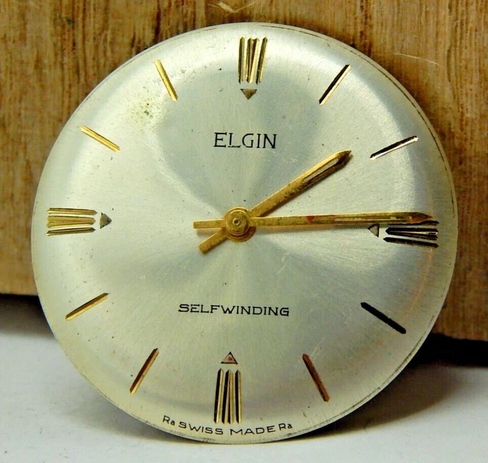 Vintage Elgin 848 17 jewel automatic men's watch movement with dial and hands - Image 2 of 4