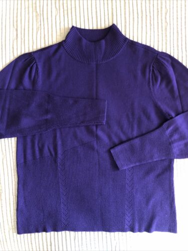 PENDLETON dark purple Merino mock neck wool thin k