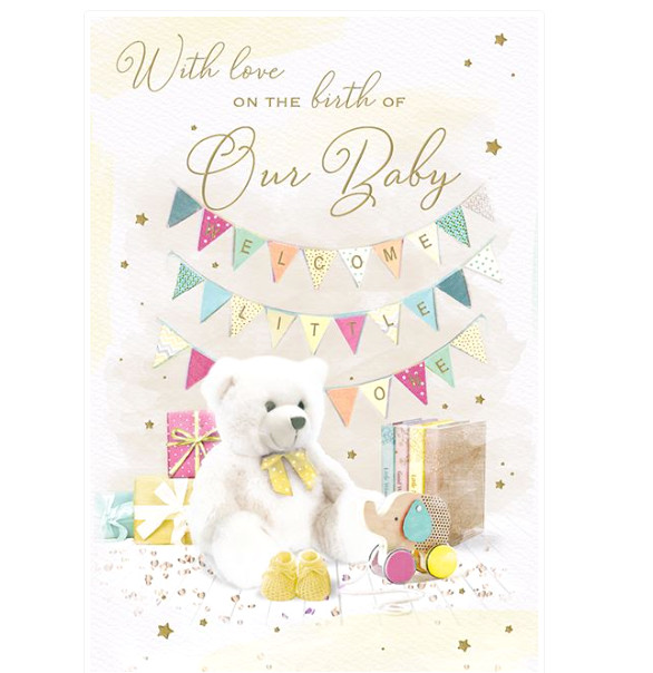 New Baby Card OUR BABY. Wife, Husband, Partner. Birth of our baby card.