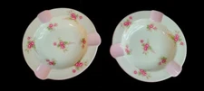 2 Ashtrays Shelley England Bridal Rose Dainty Shape 5 3/8" England