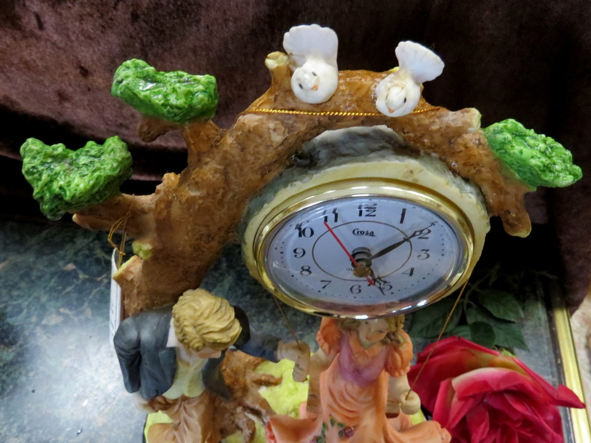 Man, Woman on Swing, Birds, Large Clock HAND CRAFTED 1995