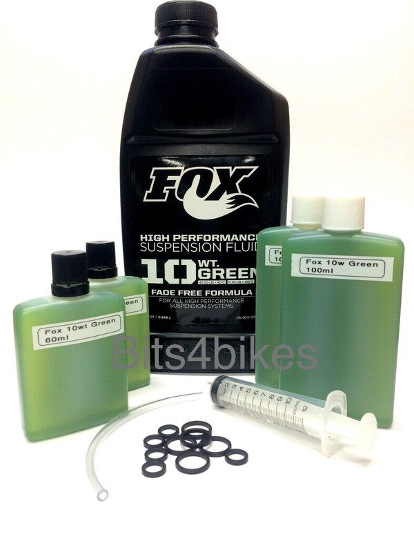 Fox 10wt Green fork oil for Fox 32 34 36 40 Crush Washer Foam Rings Syringe