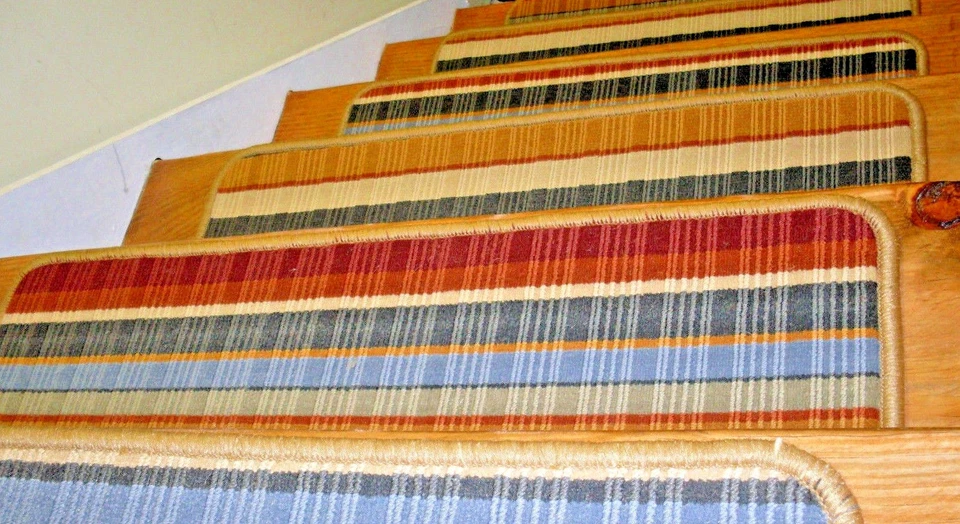 14 = Paso 10'' x 29"" peldaños de escalera escalera alfombra acolchada 100% lana. Foto 4 de 4