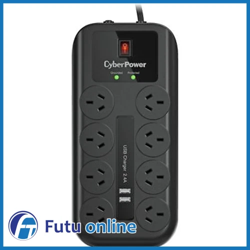 CyberPower 8 Outlet Way Surge Protector Power Board USB Charging iPhone Charger