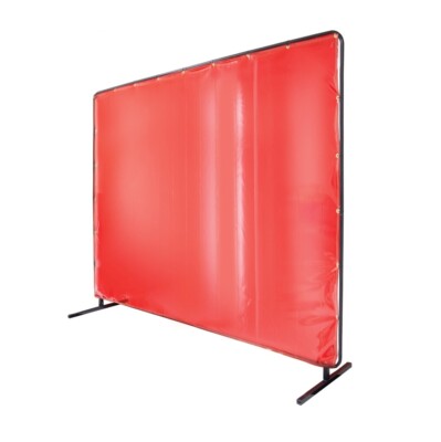 Revco 6' x 8' Welding Screen & Frame Saf-Vu 14 mil. Translucent Vinyl Orange