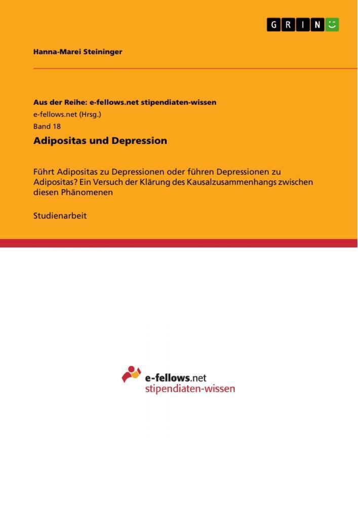 Thumbnail - Hanna-marei Steininger | Adipositas Und Depression | Taschenbuch |