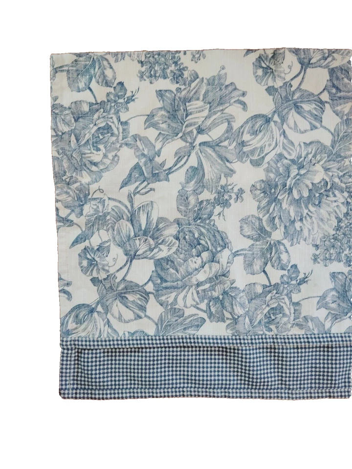 7 PIEZAS WAVERLY Paneles Cortina Jardín Habitación Cenefas Marfil/Azul Floral Inodoro Guinga Foto 2 de 4