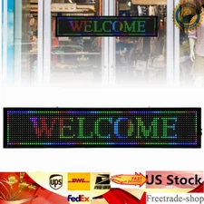 40"X8" LED Scrolling Sign RGB 7-Color Programble Outdoor Advertising Board wifi