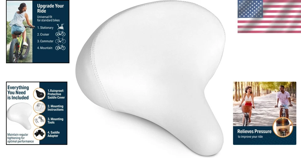 Sillín de bicicleta de ajuste universal - resorte de acero y elastómero Foto 2 de 4