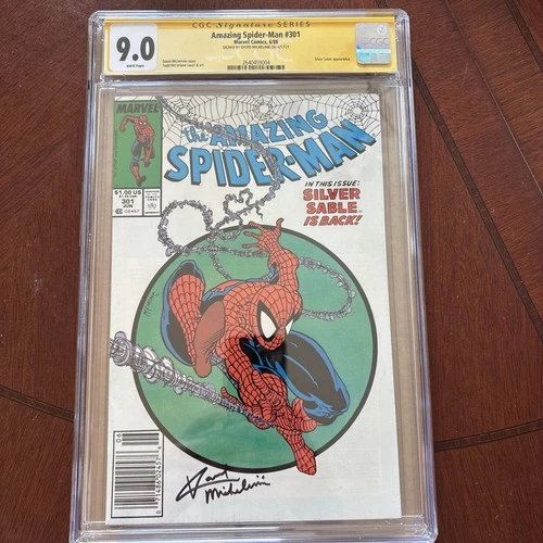 Amazing Spider-Man #301 Newsstand CGC SS Michelinie signed 9.0 McFarlane VF/ NM