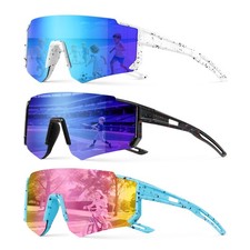 3PACK Kids Sunglasses Youth Baseball Sunglasses for Boys Girls Age 4-12,Softb...