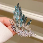 18K White Gold GF Made With SWAROVSKI Zirconia Gradient Blue Butterfly Brooch