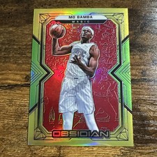 2021-22 Panini Obsidian - Mo Bamba #45 Electric Etch Red Yellow & Green Flood...