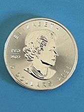 2023 Canada 99.99% Pure Silver - $5 Maple Leaf Queen Elizabeth II UNC Coin