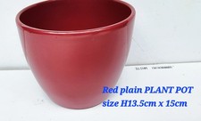 Vaso per piante fiori in argilla o porcellana forma smussata liscia rosso 13,5 cm x 14,5 cm