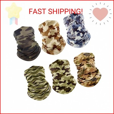 Fuinloth Neck Gaiter, 6 Pack Cooling UV Protection Bandana Face Mask Gator Scarf