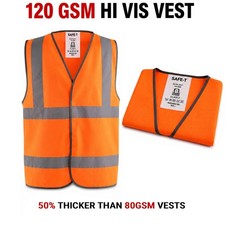 Yellow / Orange Hi Vis Vest High Viz Visibility Reflective Waistcoat Work Safety
