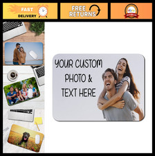 Custom Personalized Mouse Pad - Photo  Text Neoprene Gaming Desk Accessory