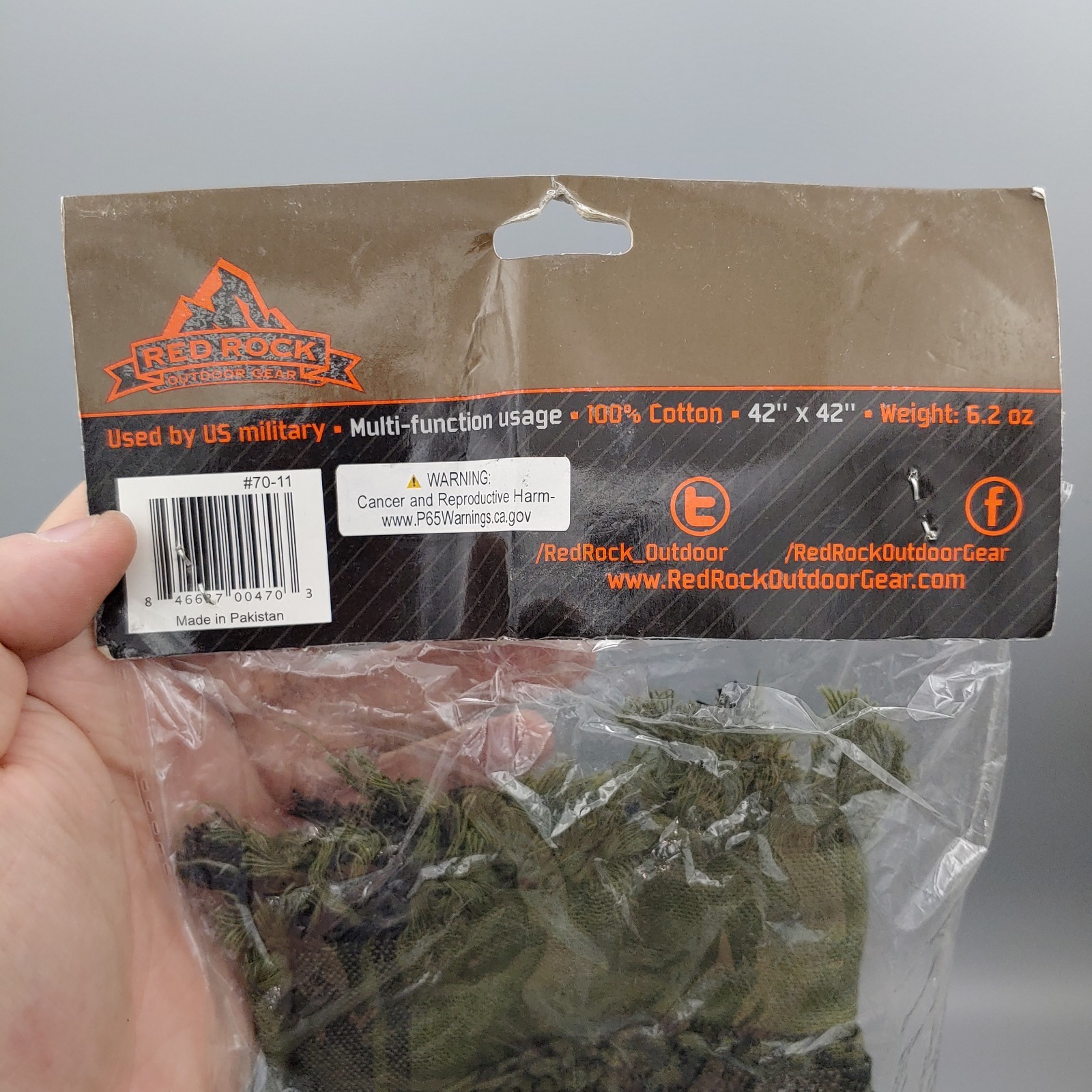 Red Rock Outdoor Gear Tactical Shemagh Trophy Buck OD/Black - #70-11 NWT Retired