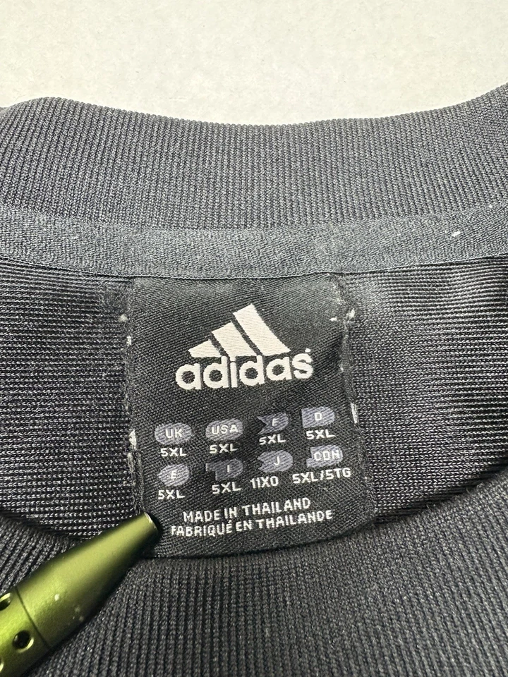 Vintage Adidas Center Logo Shirt 5XL Baggy Y2K Black Center Logo Distressed - Image 3 of 4