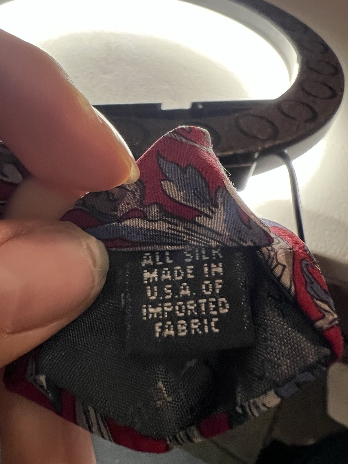 Christian Dior Vintage Silk Tie Red Blue Floral Designs Made In USA thumbnail 3