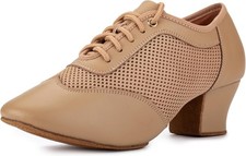RoseMoli Women's 2" Practice Dance Shoes Latin Lace-up 8, Tan