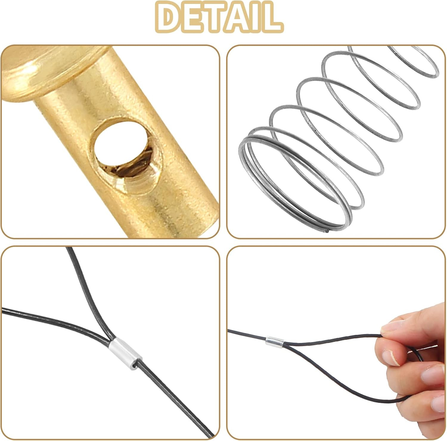 Biaungdo 2 Sets Gate Latch Cable Pull, Black Spring with Adjustable Door Latch G