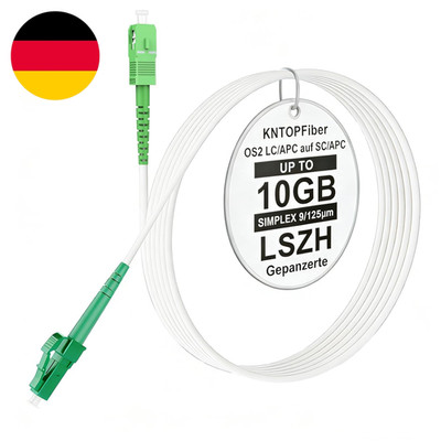 OS2 LC/APC Auf SC/APC Gepanzertes Glasfaserkabel 50M, Simplex Singlemode, 9/125Μ