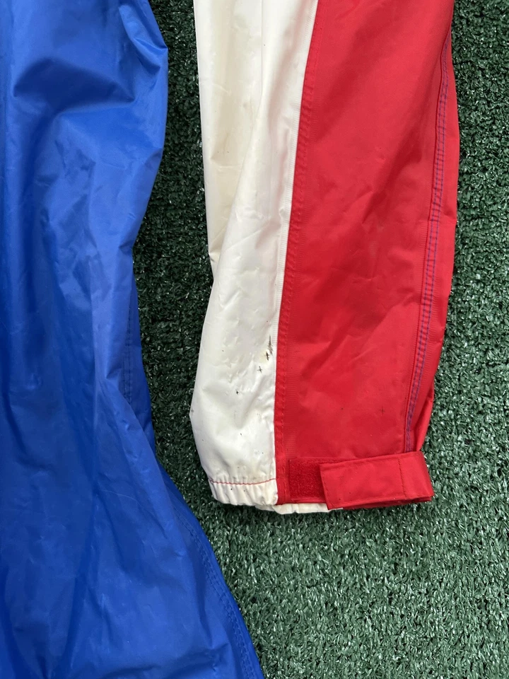 Traje de lluvia vintage Fieldsheer para motocicleta para hombre mediano azul rojo blanco una pieza años 90 Foto 4 de 4