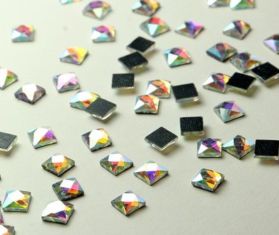 Hotfix Basic Quadrat CRYSTAL AB 6 x 6mm Stückzahl wählbar Glas Formen Aufbügeln