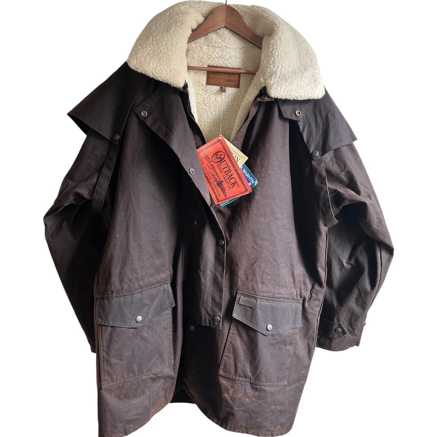 Outback Trading Co Oilskin Duster Coat 2XL NWT Wool Liner Waterproof Western image 3
