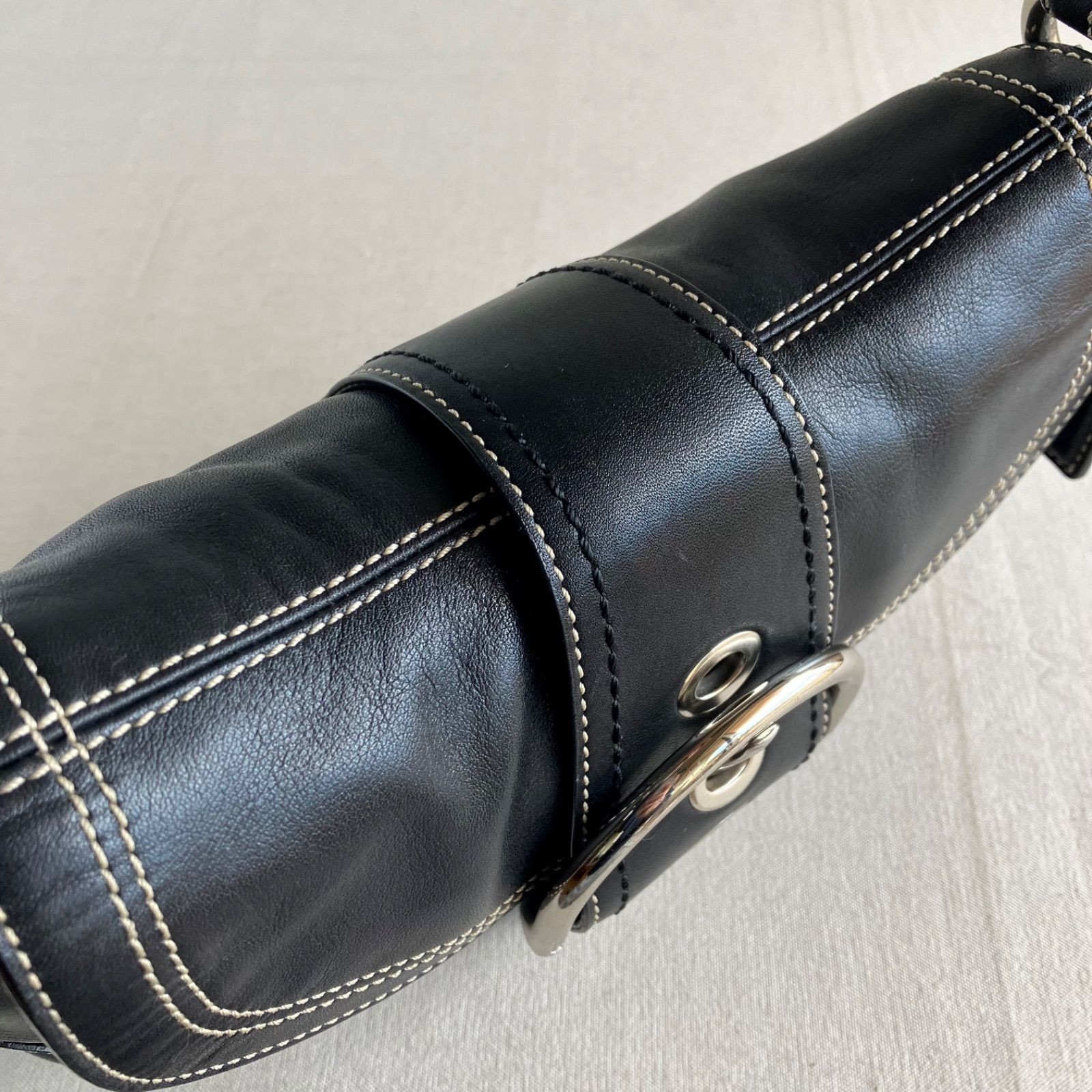COACH Soho Leather Shoulder Bag Black Authentic Women's Crossbody Vintage image 8