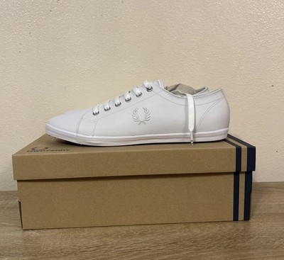 Fred Perry White Trainers Men's Casual Retro Tennis Shoes Size 10 / 45 / US11