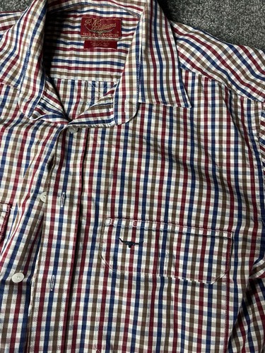 R.M. Williams Shirt Mens Medium Red Button Down The Bush Outfitter Polo Top - Picture 5 of 10