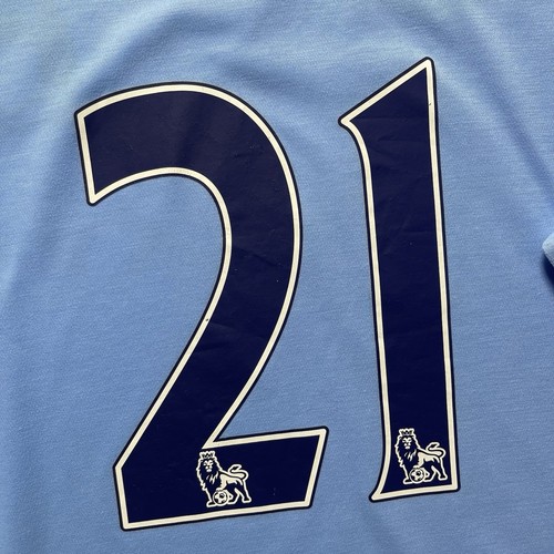 MANCHESTER CITY UMBRO 2011/2012 SOCCER FOOTBALL HOME JERSEY #21 SILVA SIZE “42” - Picture 14 of 19