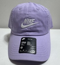 Nike Club Unstructured Futura Wash Strapback Hat Kids One Size Violet Mist Cap