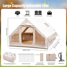 TOYANDONA Inflatable Tent for Camping Blow Up Tent with Hand Pump for 6-8 Person