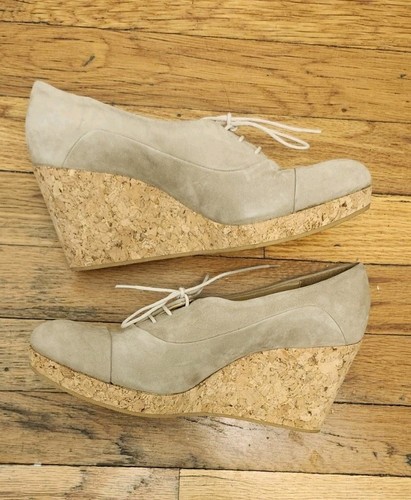 Coclico size 39 Hama booties Women's Tan Lace-Up Shoes NWoT cork wedge - Picture 3 of 6