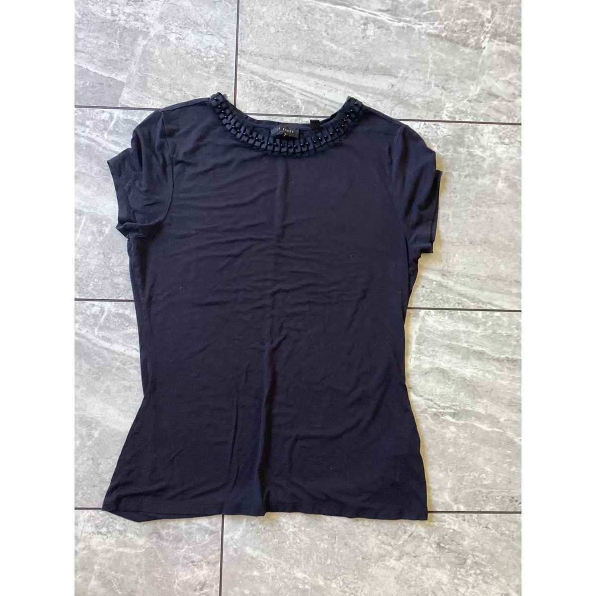 T-shirt col rond pur coton JARDIN - Gris chiné - - 13.99