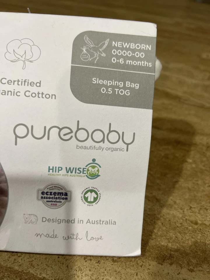PURE BABY Sleeping Bag 0.5 Tog Size Newborn 0-6 Months BRAND NEW - image 3 of 4