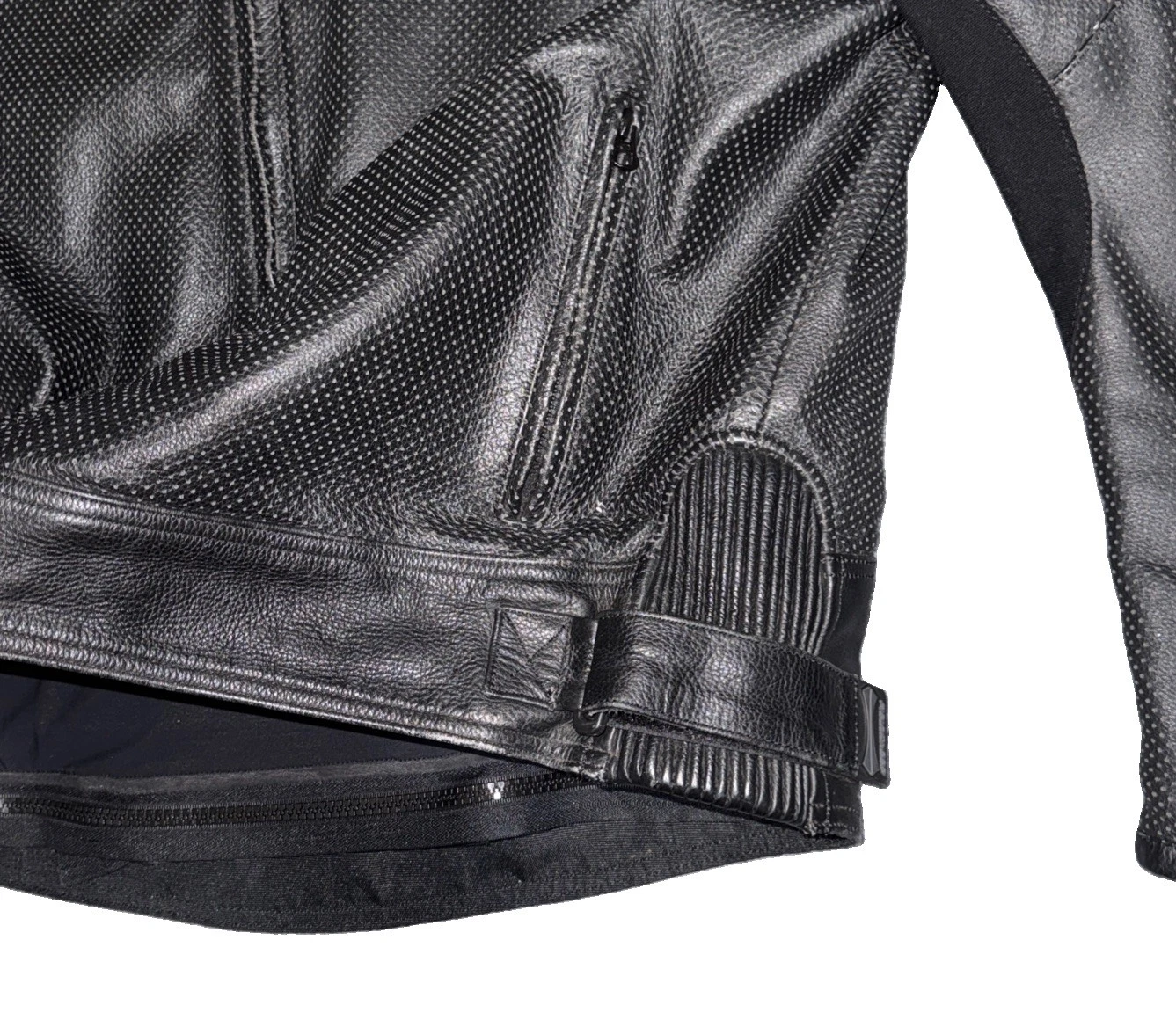 Fieldsheer Mens Perforated Leather Motorcycle Jacket Black Size 52 - product detail image 2
